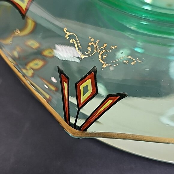 Uranium Collectibe Hand Painted Glass Bowl Depression Glass Geiger Test Amazing! - Picture 16 of 16